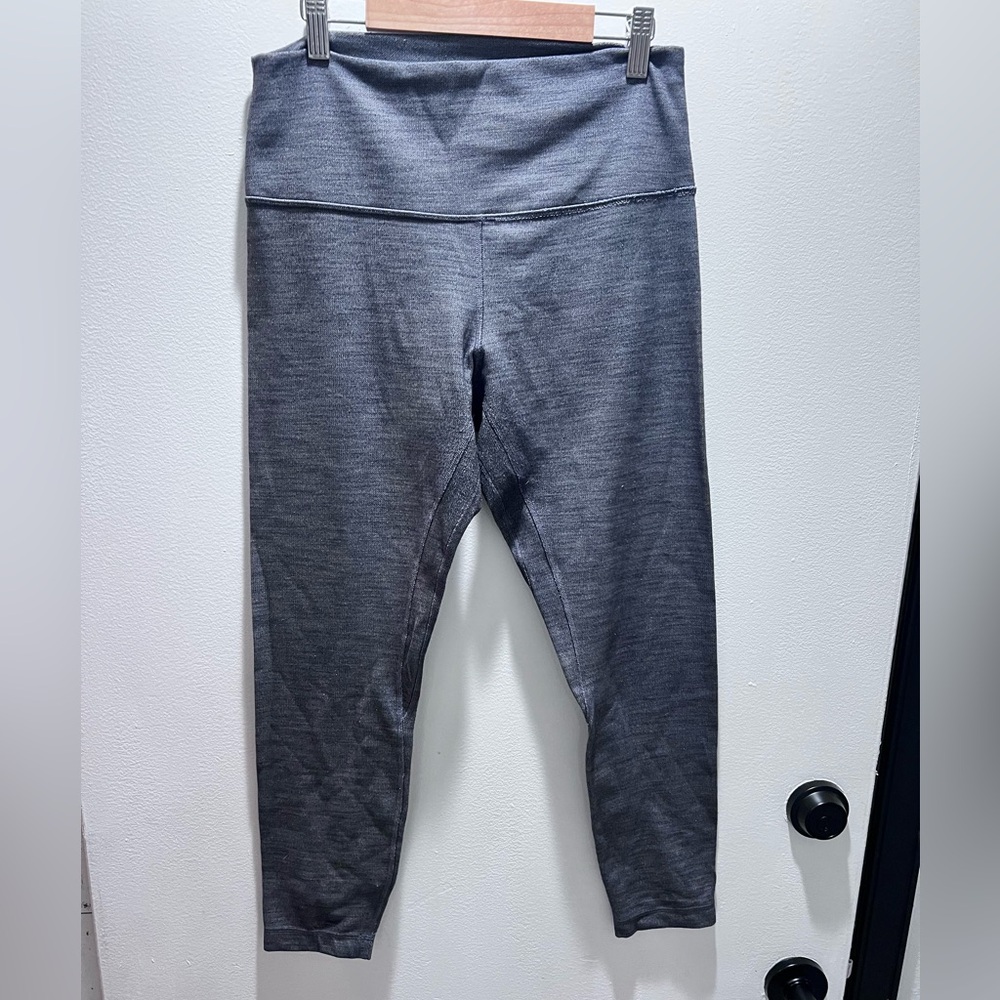 lululemon athletica Align 2 Mini Heathered Fleece Black Leggings Size 10 - Picture 5 of 6